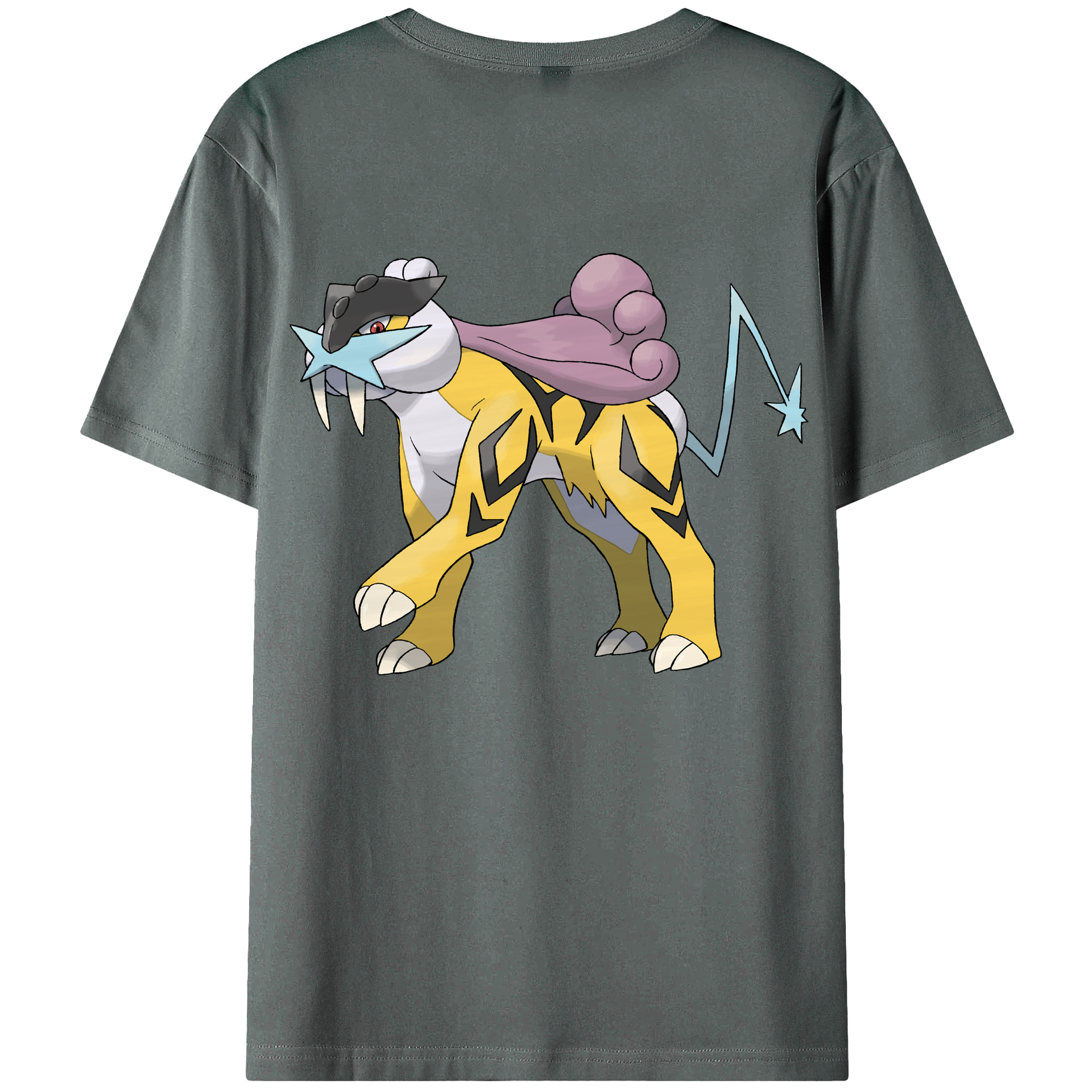 （画像用） ポケットモンスター Pokémon 綿100％ メンズ半袖Tシャツ（バックプリント） 通気性
